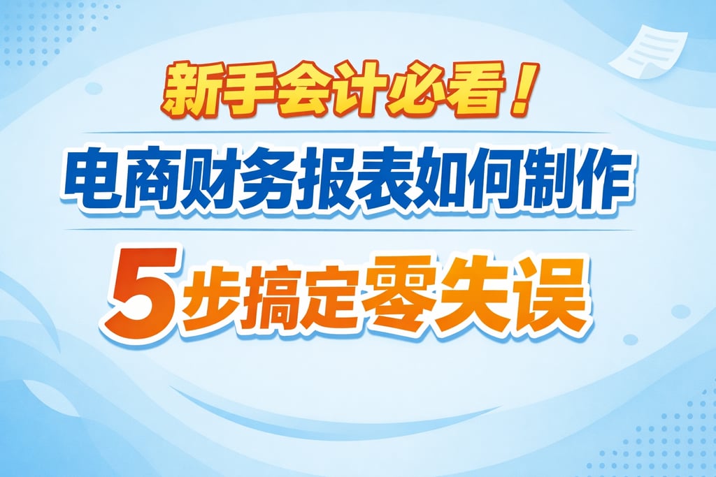 新手会计必看！电商财务报表如何制作，5 步搞定零失误